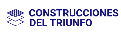 Logo de Construcciones del Triunfo - Planta de edificio y texto